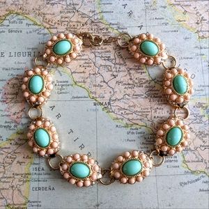 J. Crew Chunky Gold Pastel w/ Rhinestones Necklace